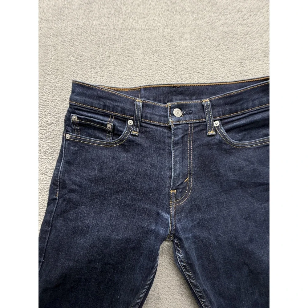 Levis 511‎ Jeans Mens Measured 30x29 Dark Wash Blue Slim Taper Stretch Denim